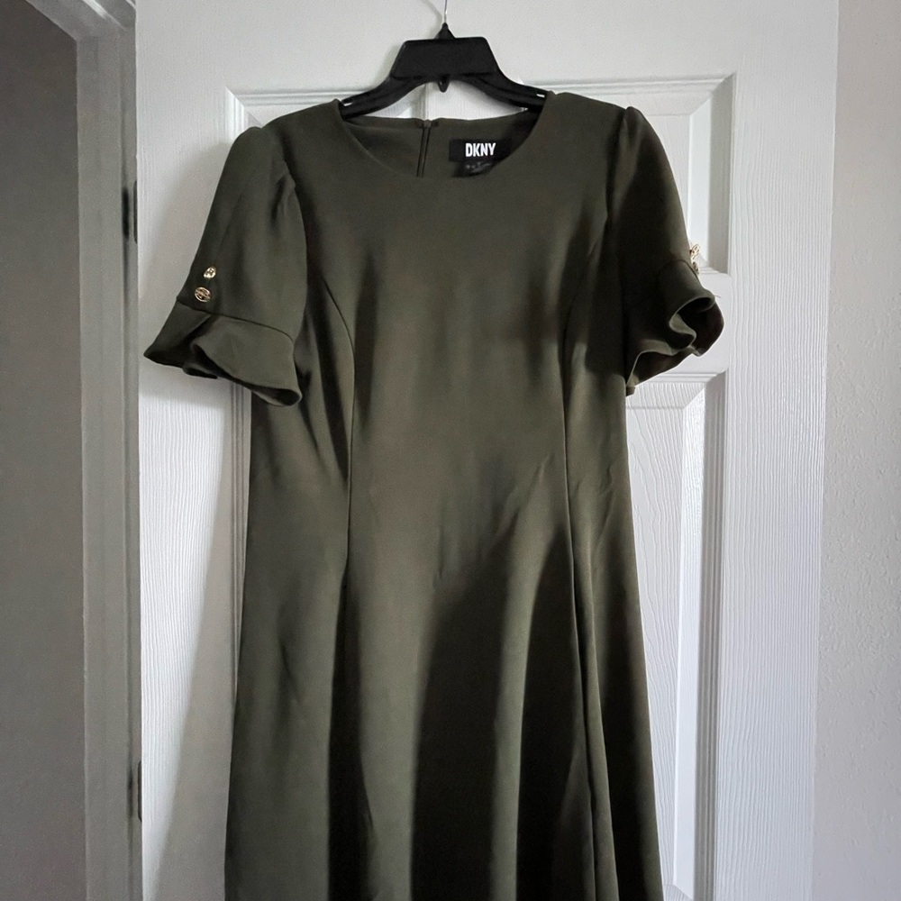 DKNY Dark Green Midi Dress
